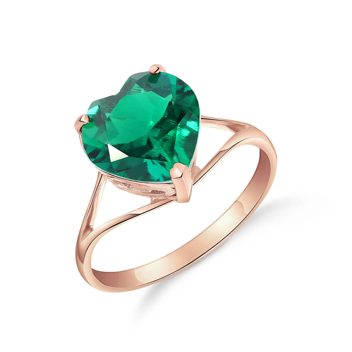 Lovers Heart Emerald Ring