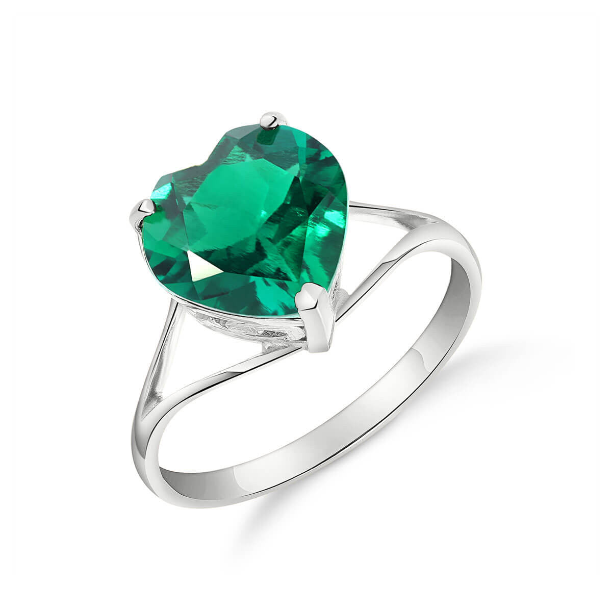Lovers Heart Emerald Ring