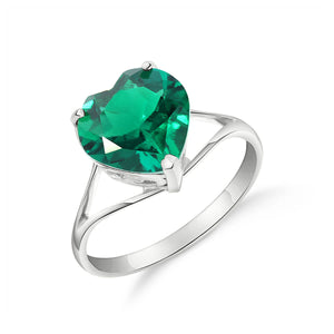 Lovers Heart Emerald Ring