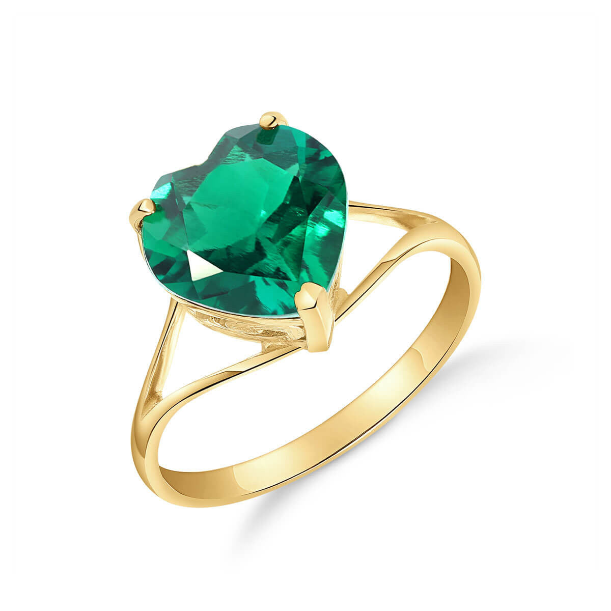 Lovers Heart Emerald Ring