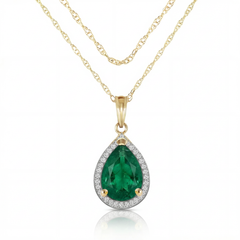 Hidden Light Emerald & Diamond Necklace