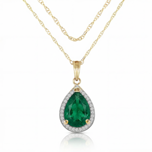 Hidden Light Emerald & Diamond Necklace