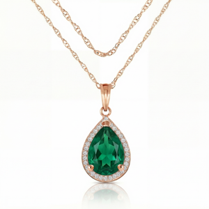 Hidden Light Emerald & Diamond Necklace