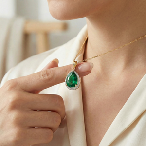 Hidden Light Emerald & Diamond Necklace