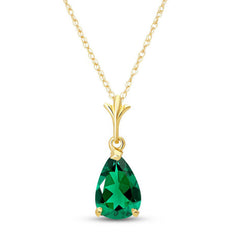 Gentle Droplet Emerald Necklace