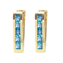 Huggie Haven Blue Topaz Earrings