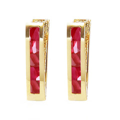 Huggie Haven Ruby Earrings