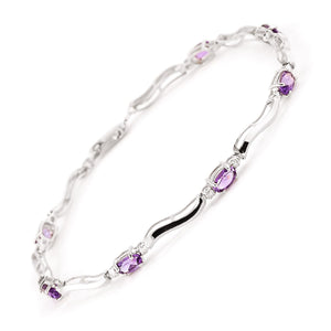 Rhythmic Flow Amethyst and Diamond Bracelet