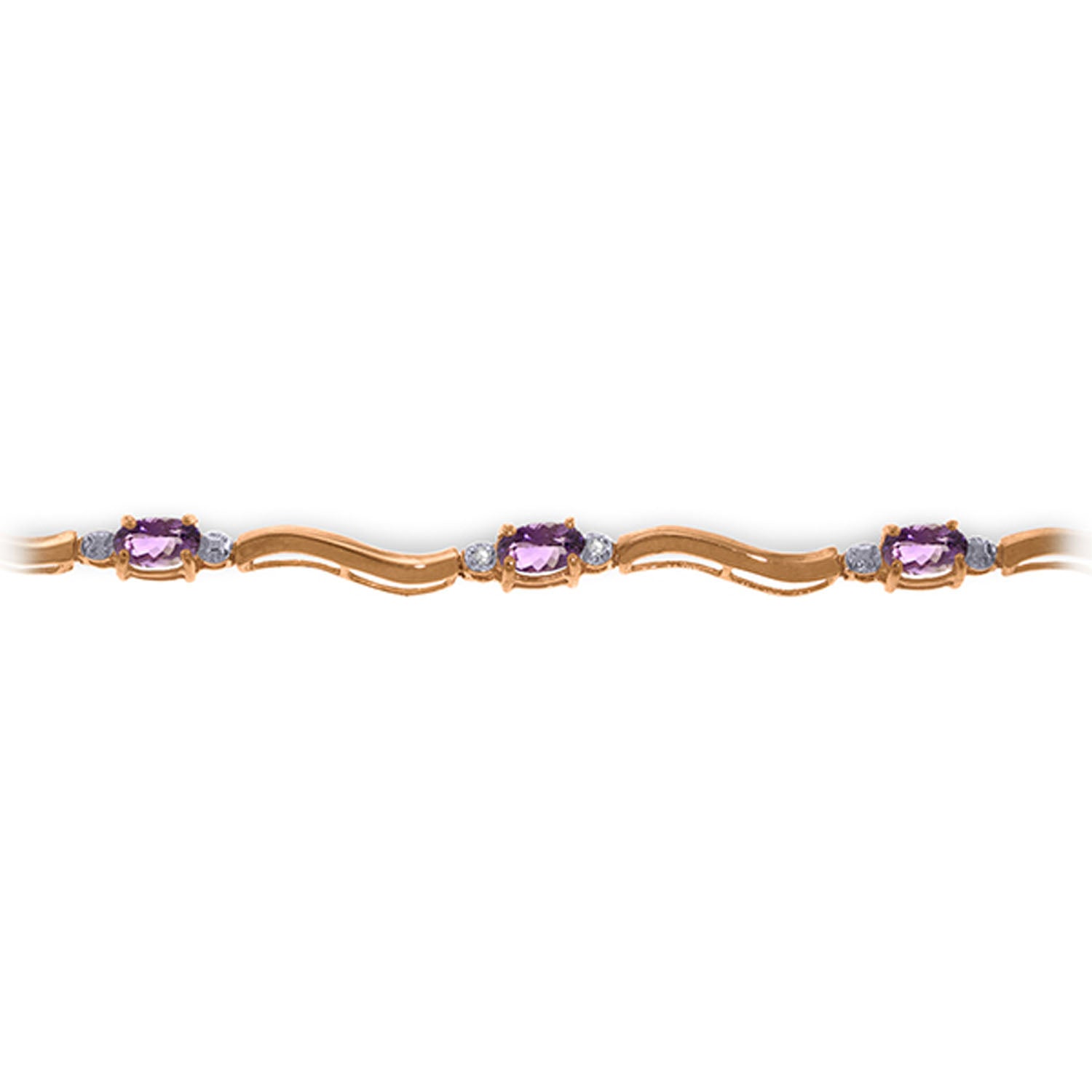 Rhythmic Flow Amethyst and Diamond Bracelet