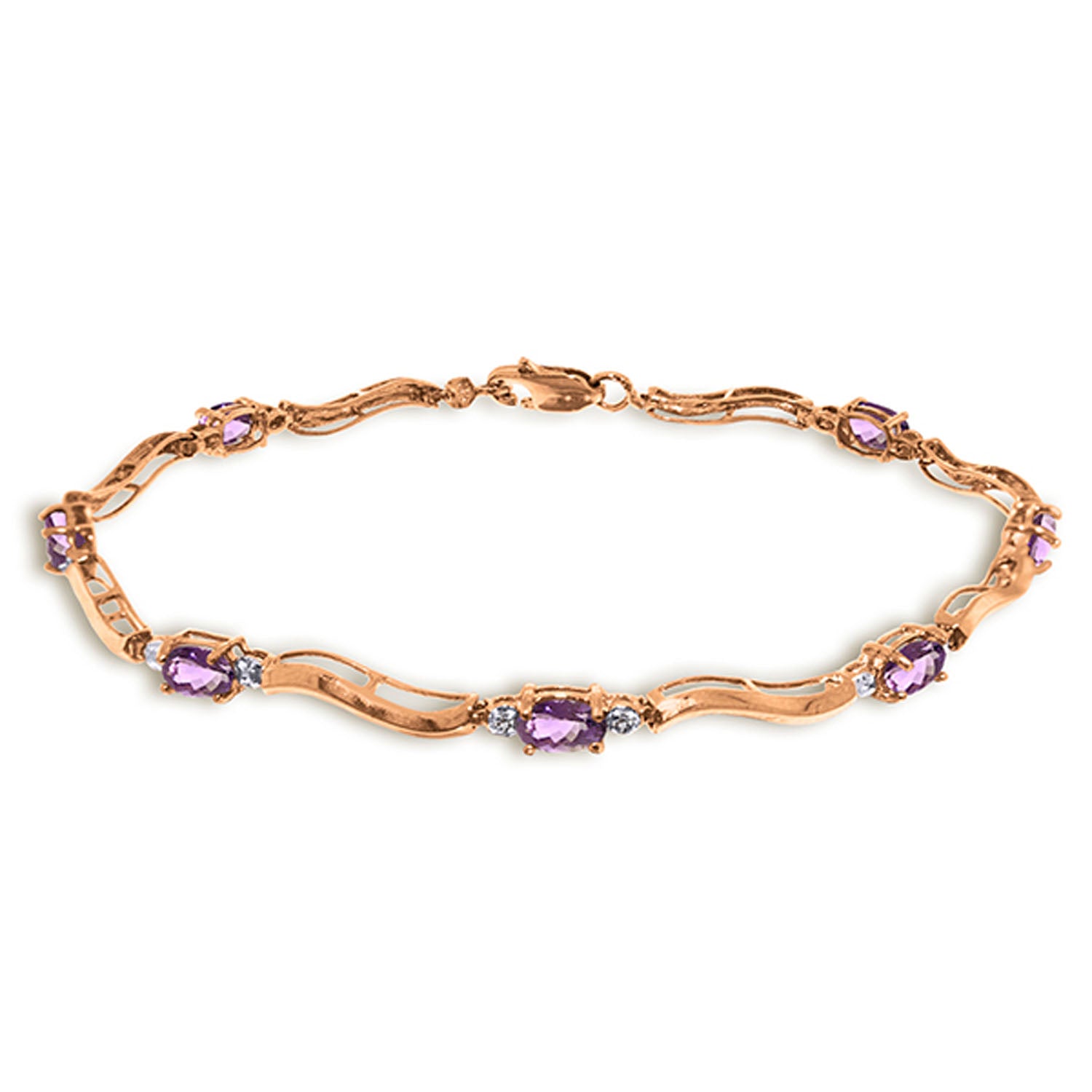 Rhythmic Flow Amethyst and Diamond Bracelet