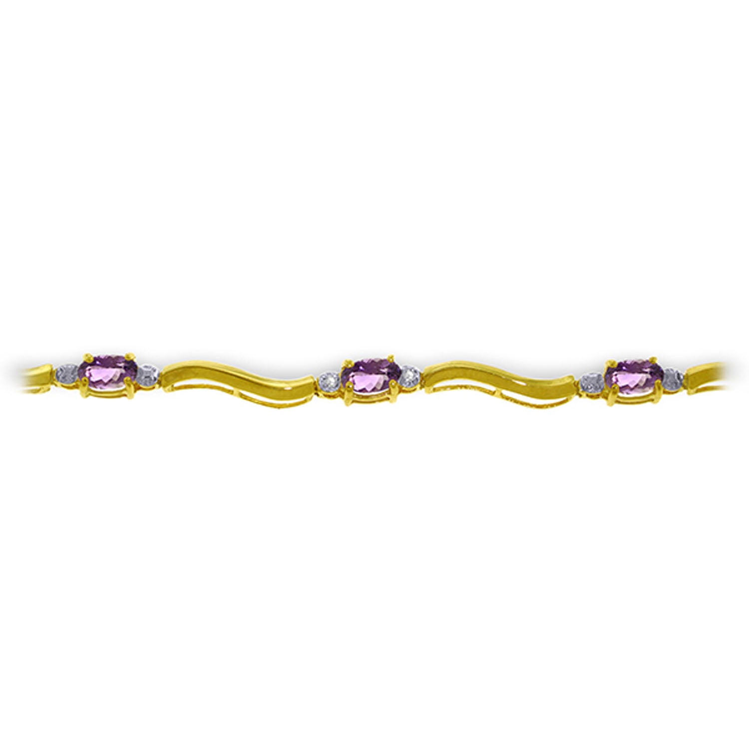Rhythmic Flow Amethyst and Diamond Bracelet