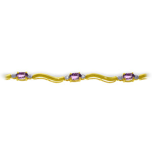 Rhythmic Flow Amethyst and Diamond Bracelet
