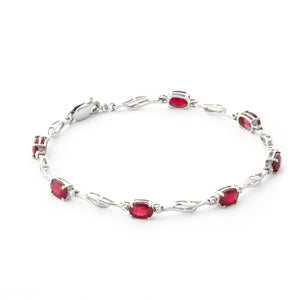 Shimmering Array Ruby and Diamond Bracelet