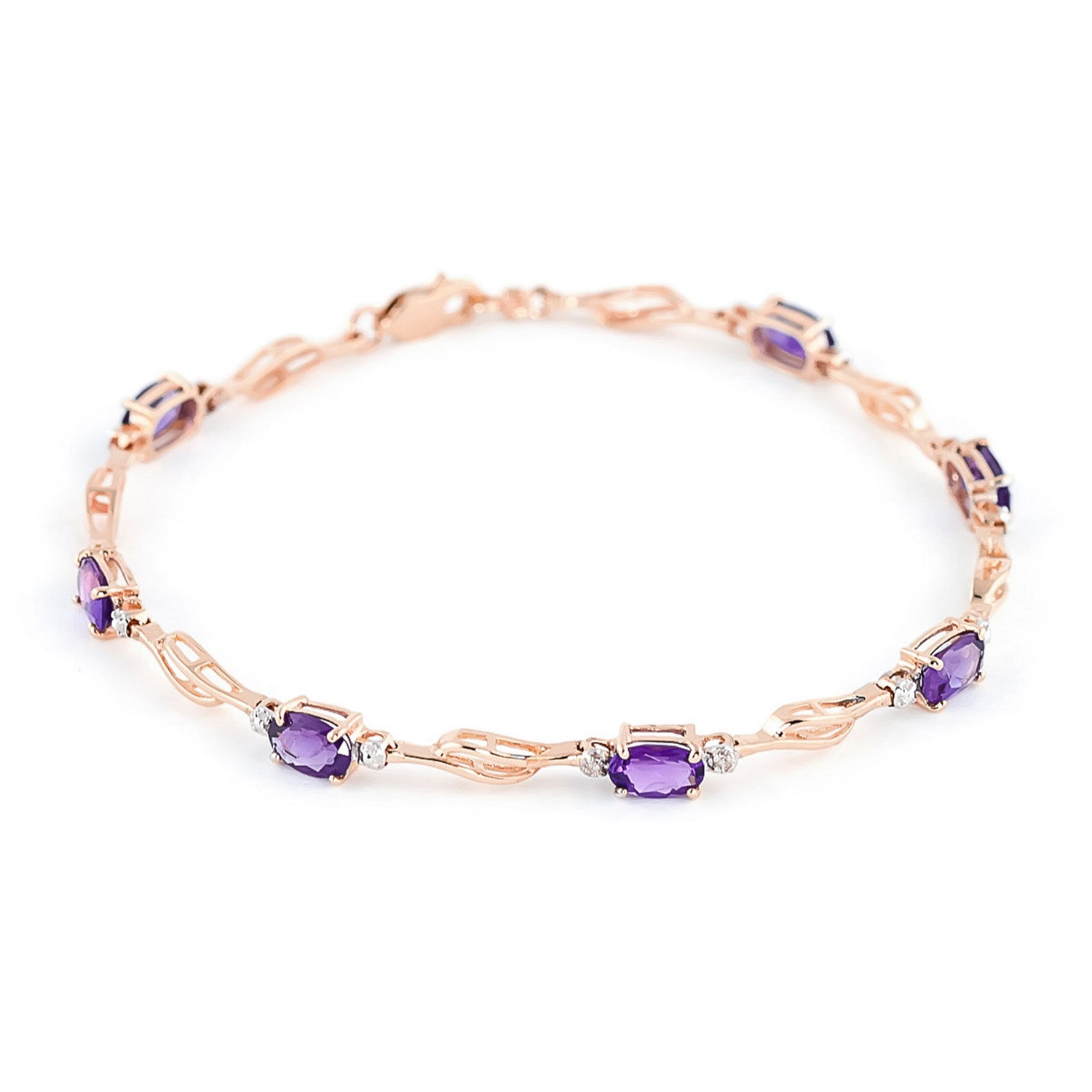 Shimmering Array Amethyst and Diamond Bracelet