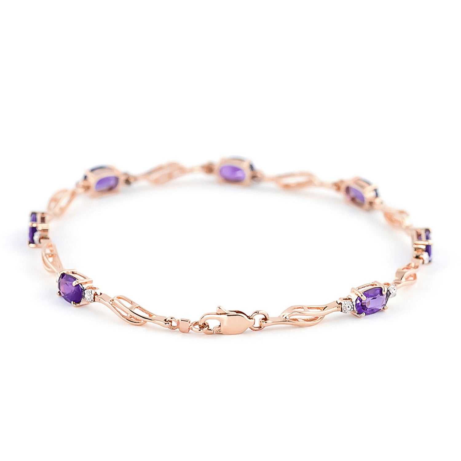 Shimmering Array Amethyst and Diamond Bracelet