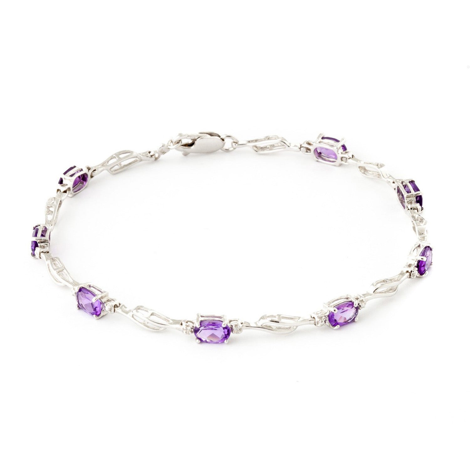 Shimmering Array Amethyst and Diamond Bracelet