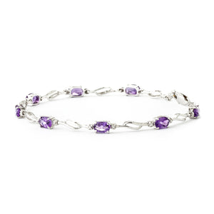 Shimmering Array Amethyst and Diamond Bracelet
