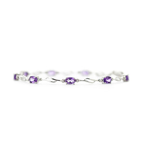 Shimmering Array Amethyst and Diamond Bracelet
