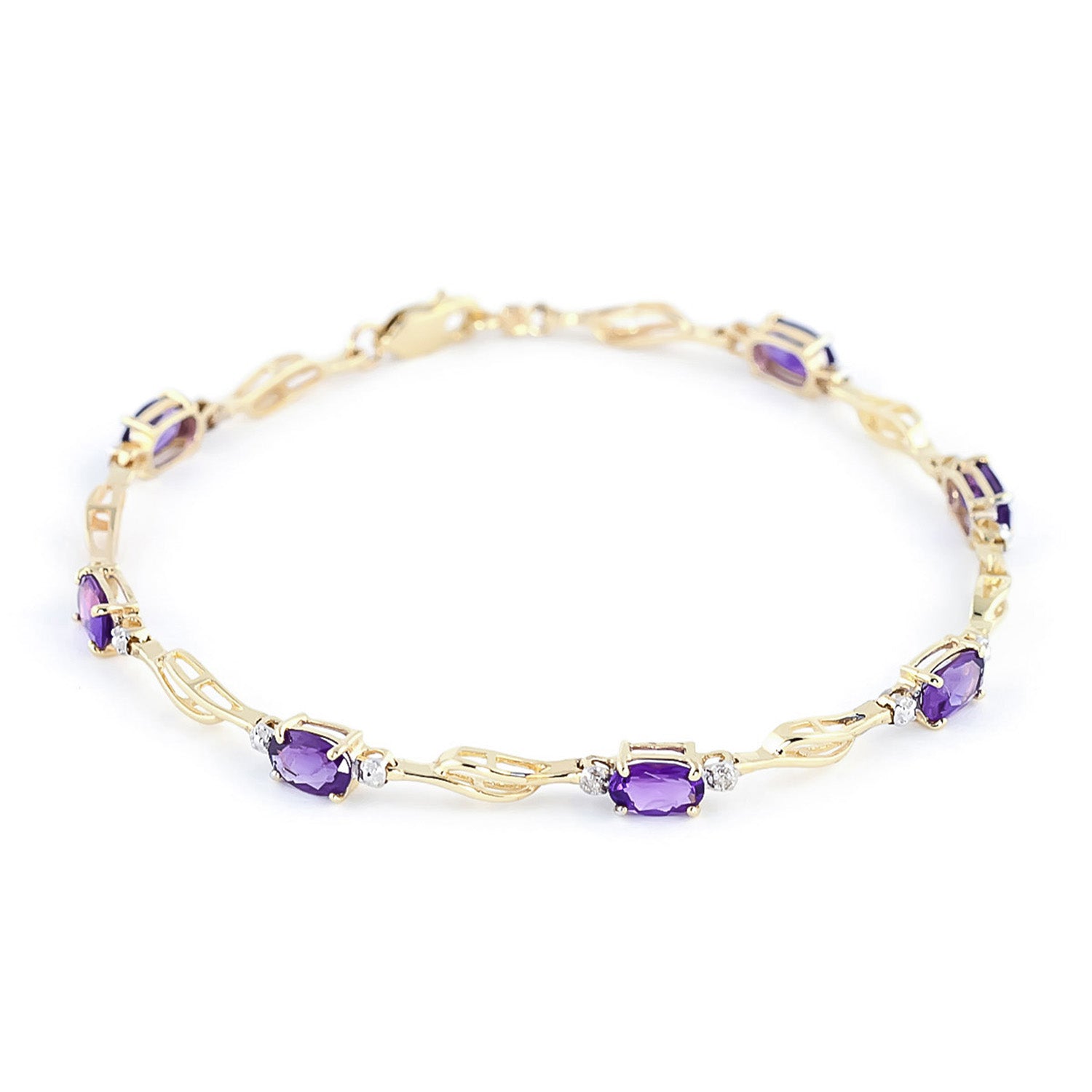 Shimmering Array Amethyst and Diamond Bracelet