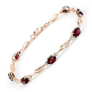 Shimmering Array Garnet and Diamond Bracelet