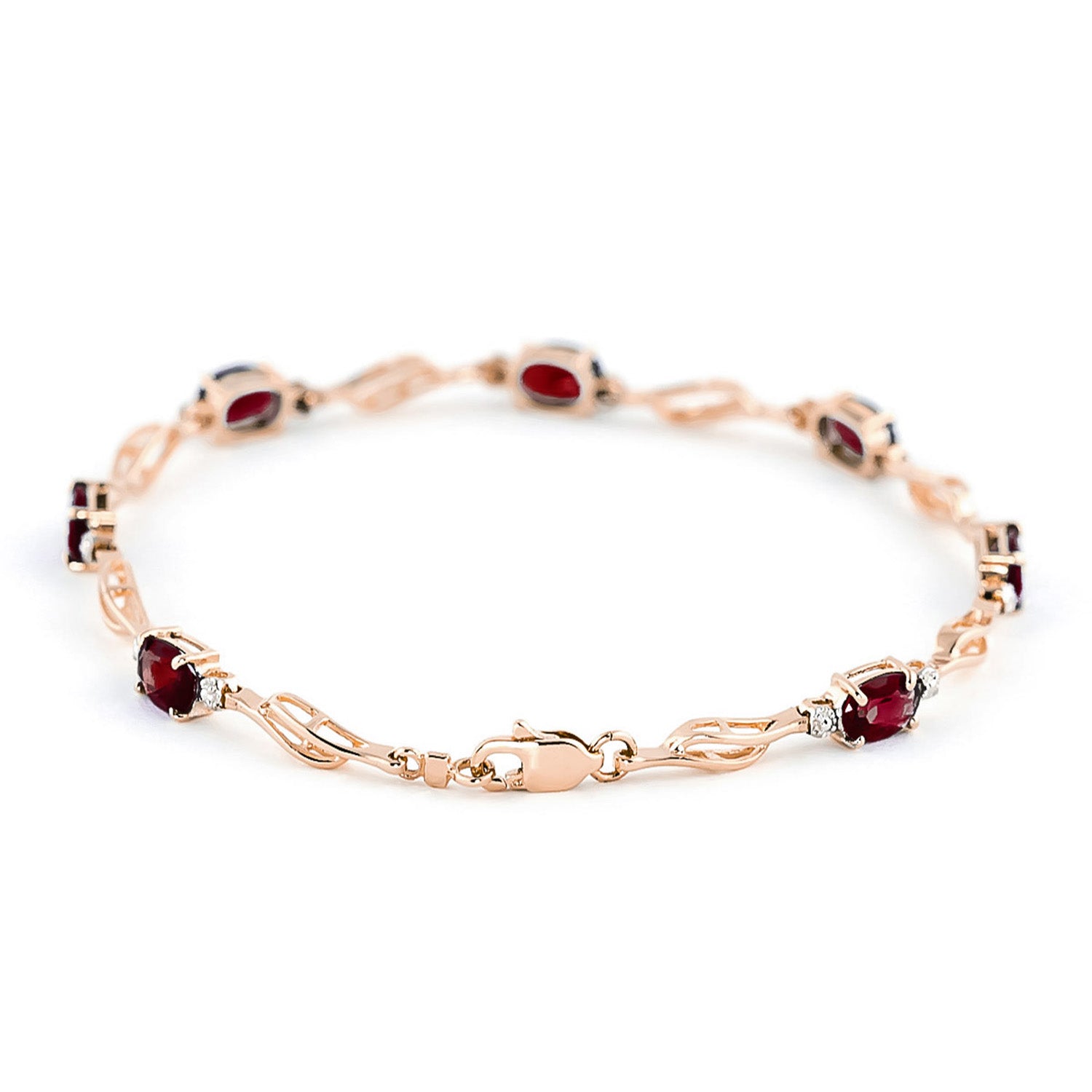 Shimmering Array Garnet and Diamond Bracelet