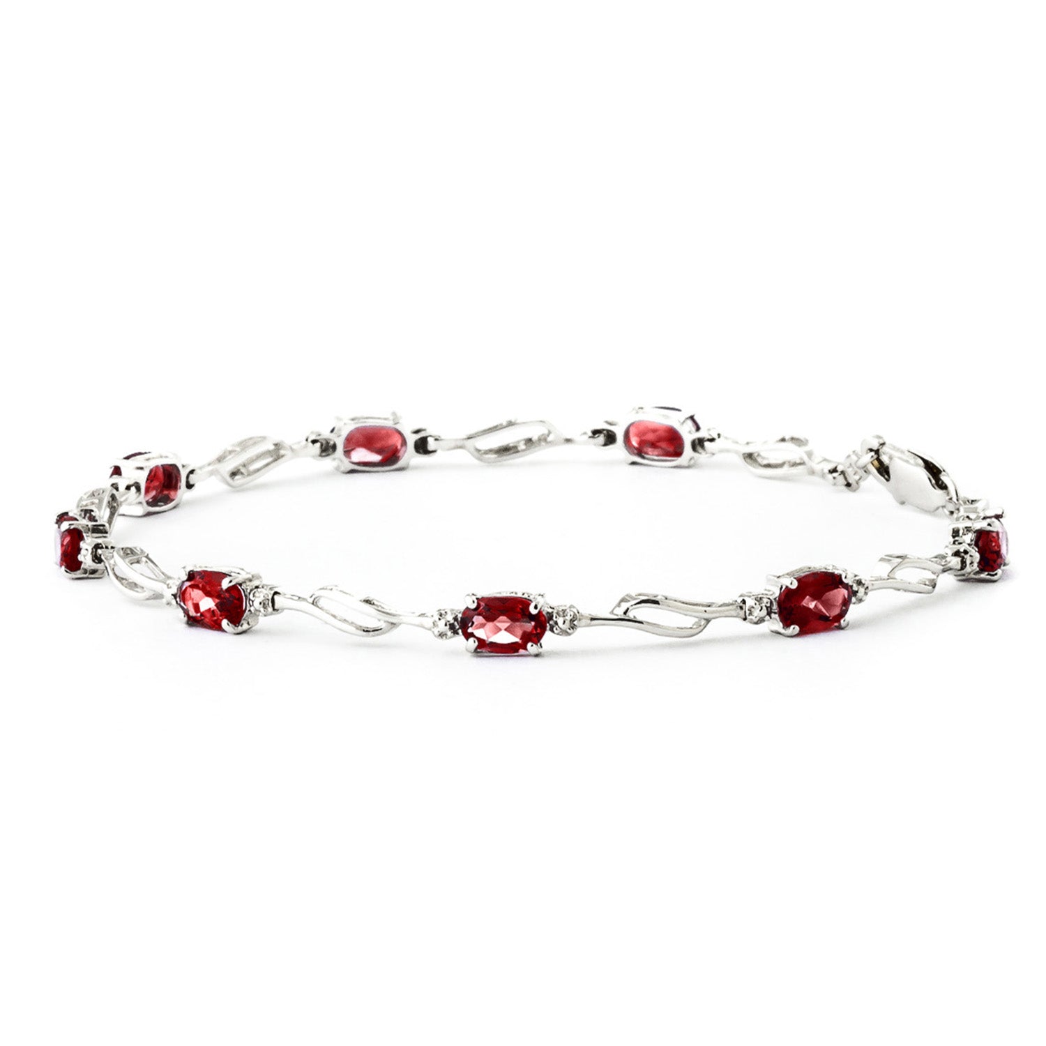 Shimmering Array Garnet and Diamond Bracelet