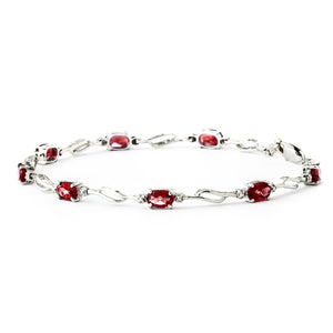 Shimmering Array Garnet and Diamond Bracelet
