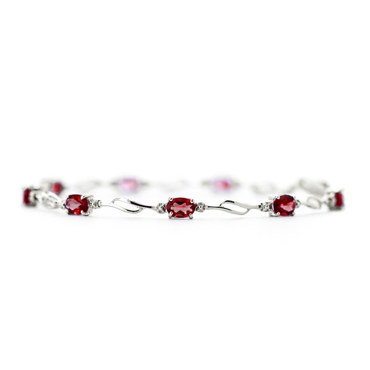 Shimmering Array Garnet and Diamond Bracelet