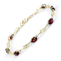 Shimmering Array Garnet and Diamond Bracelet