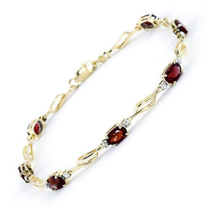 Shimmering Array Garnet and Diamond Bracelet