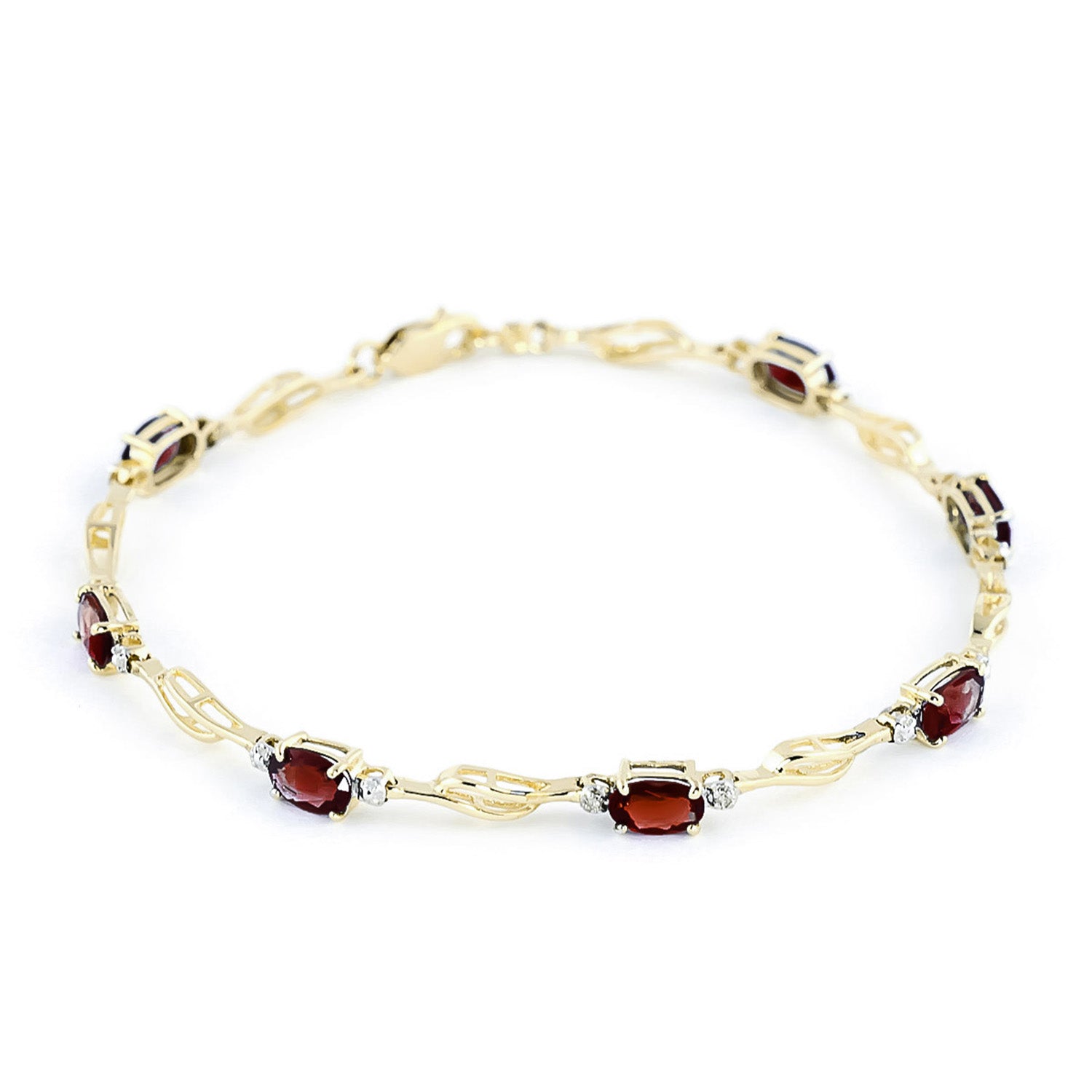 Shimmering Array Garnet and Diamond Bracelet