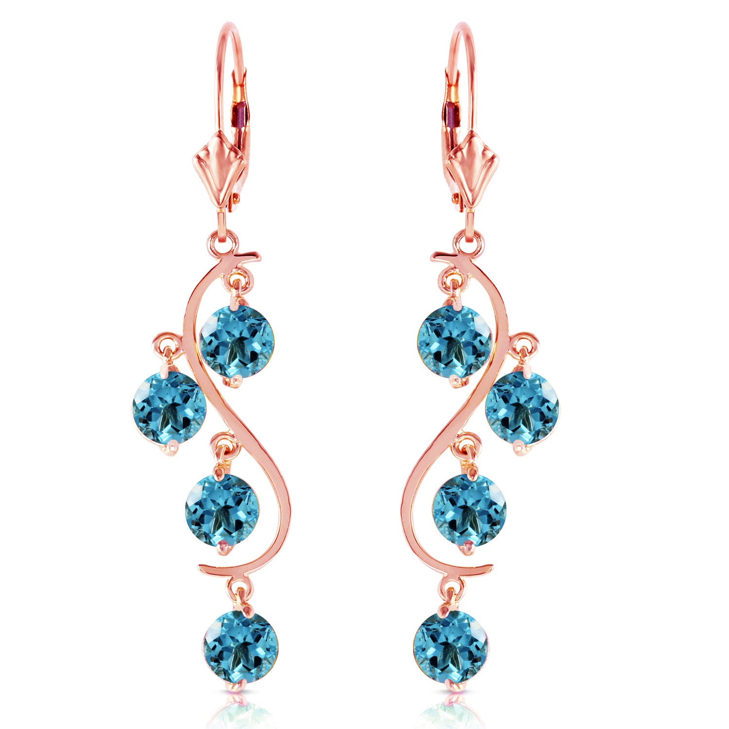 Radiant Drops Blue Topaz Leverback Earrings