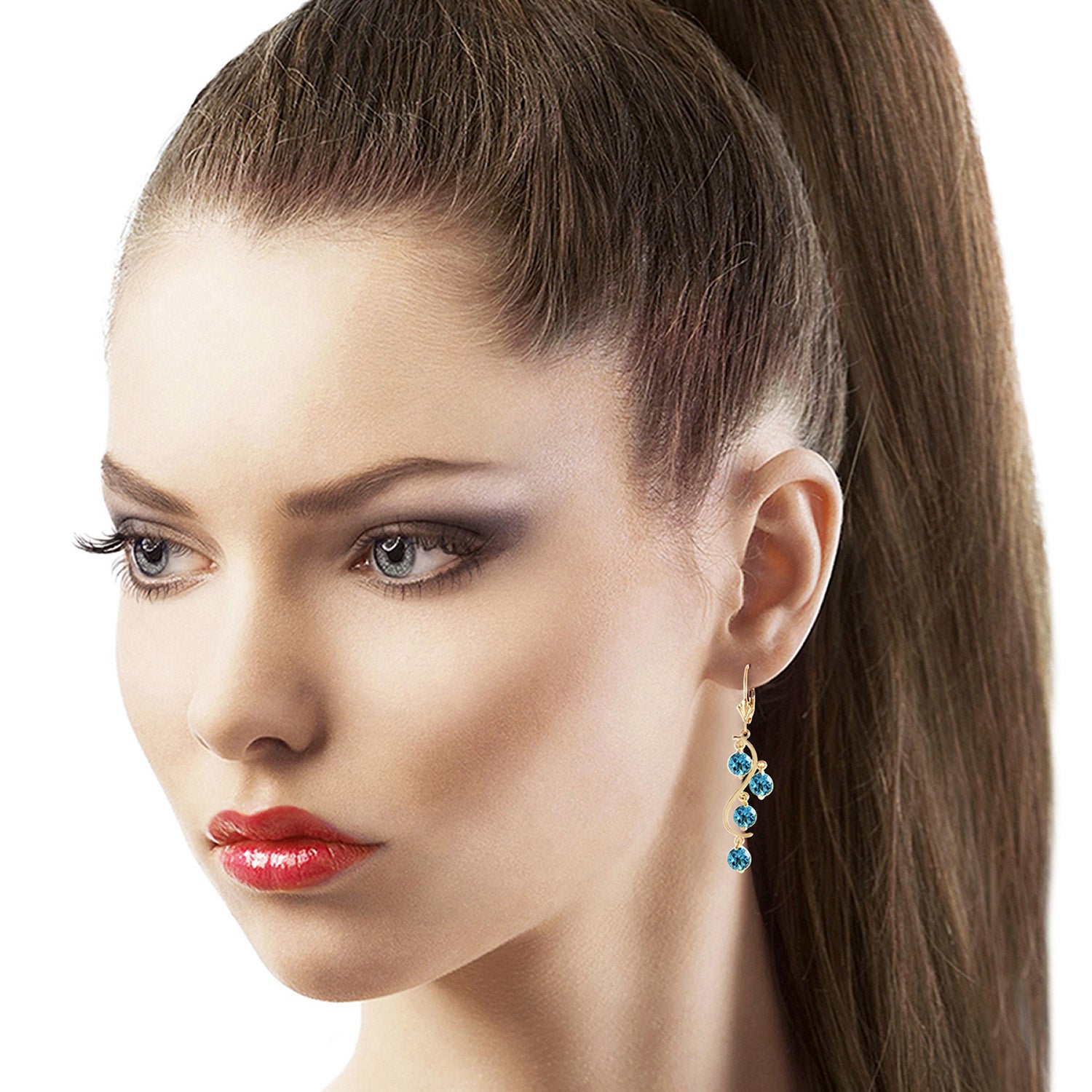 Radiant Drops Blue Topaz Leverback Earrings