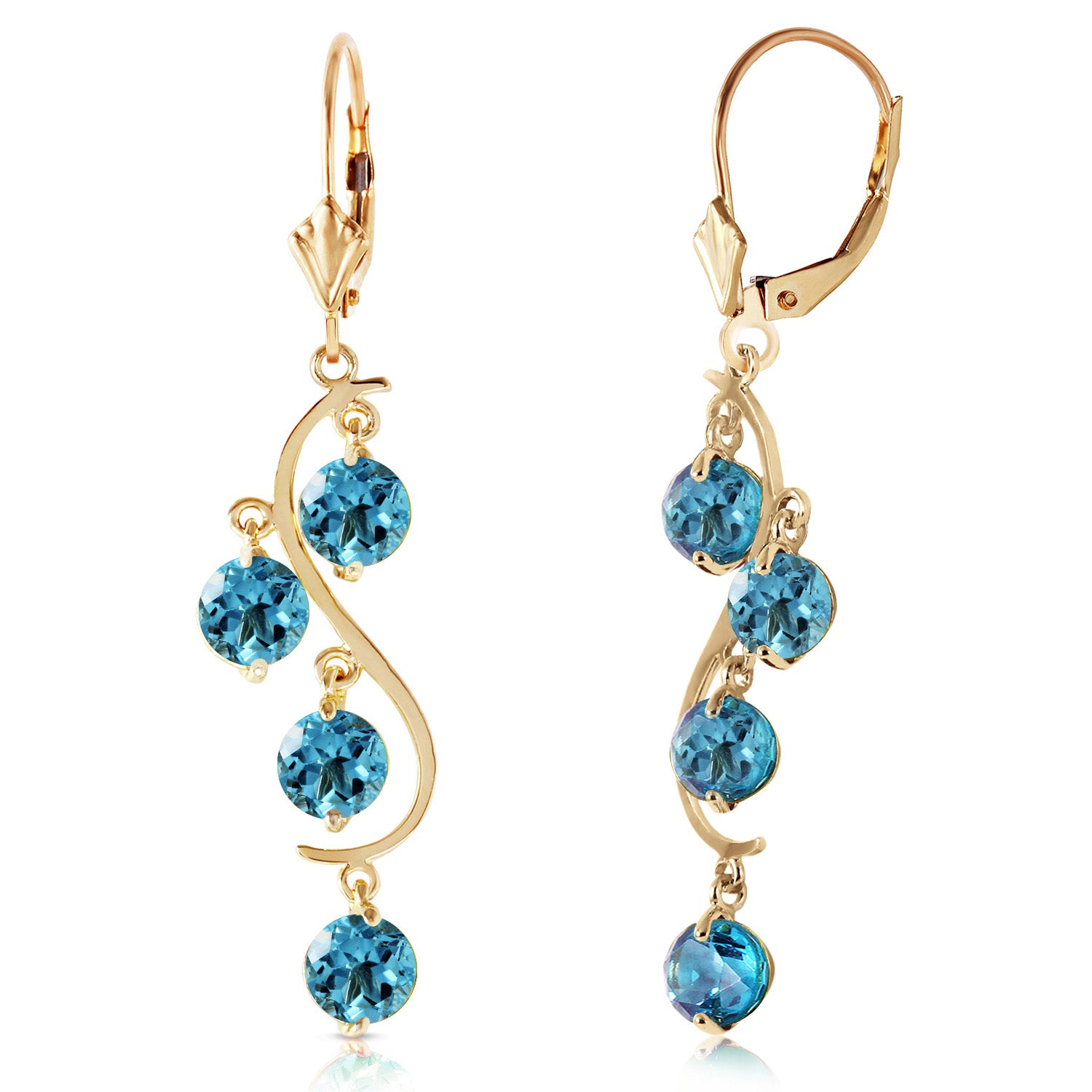 Radiant Drops Blue Topaz Leverback Earrings