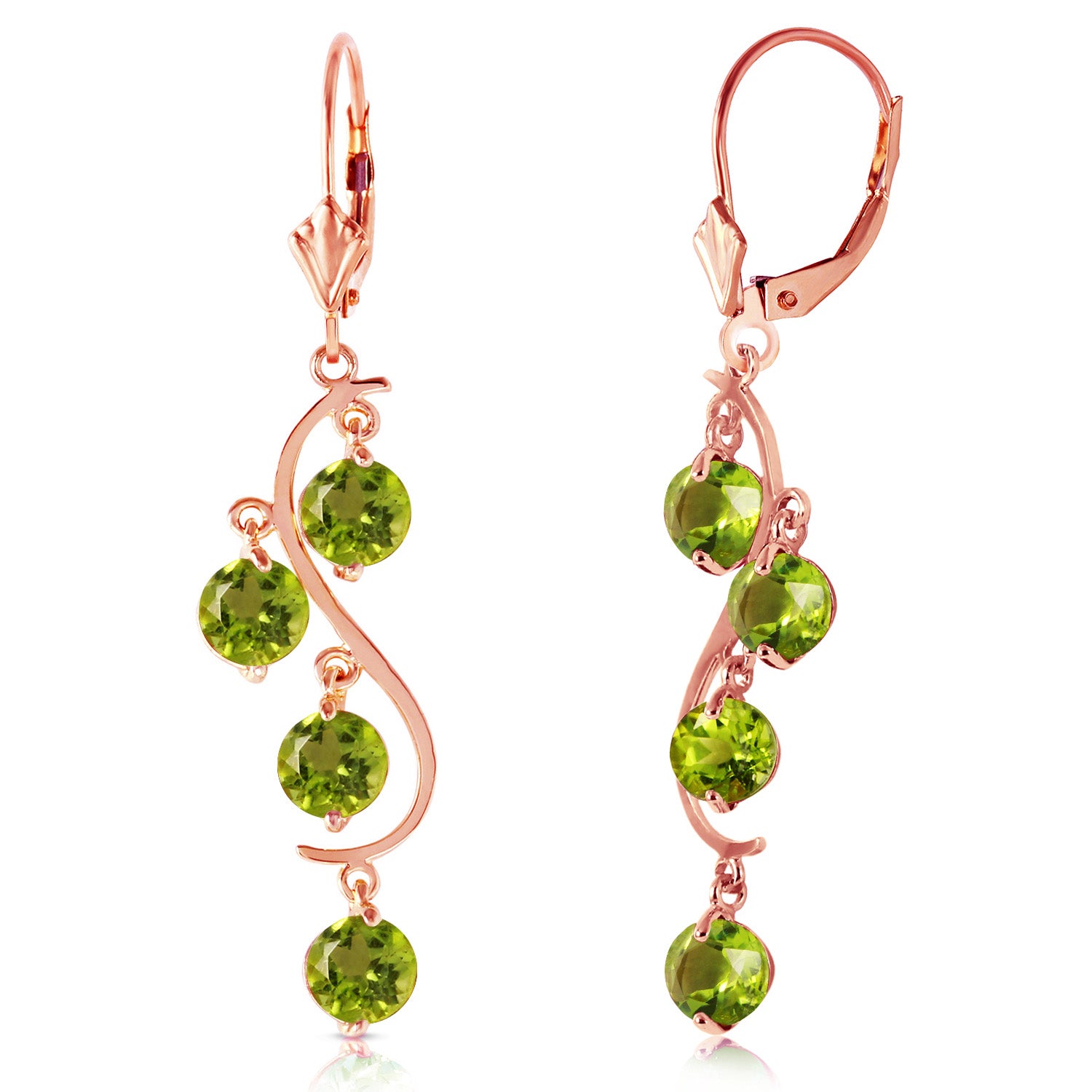 Radiant Drops Peridot Leverback Earrings