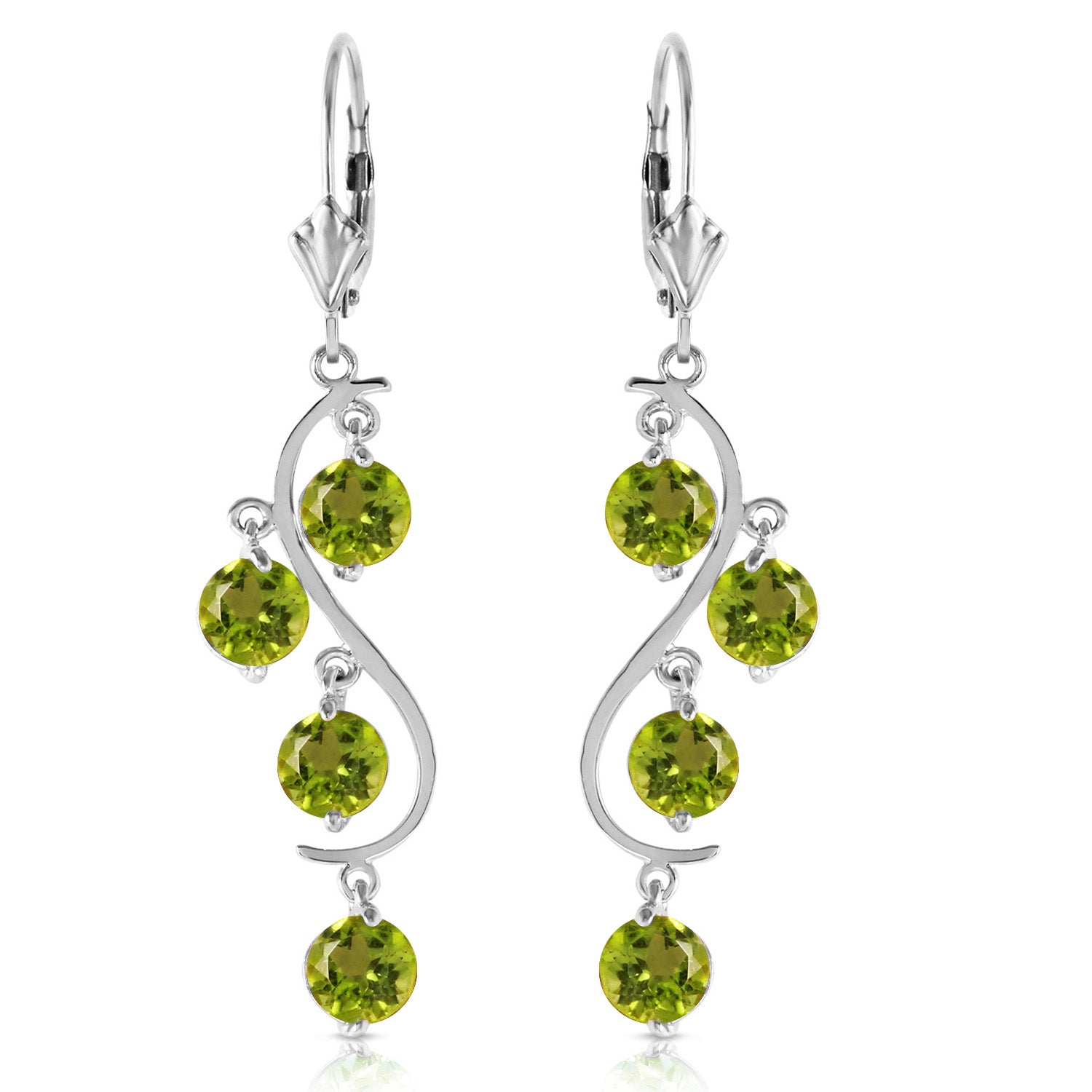 Radiant Drops Peridot Leverback Earrings