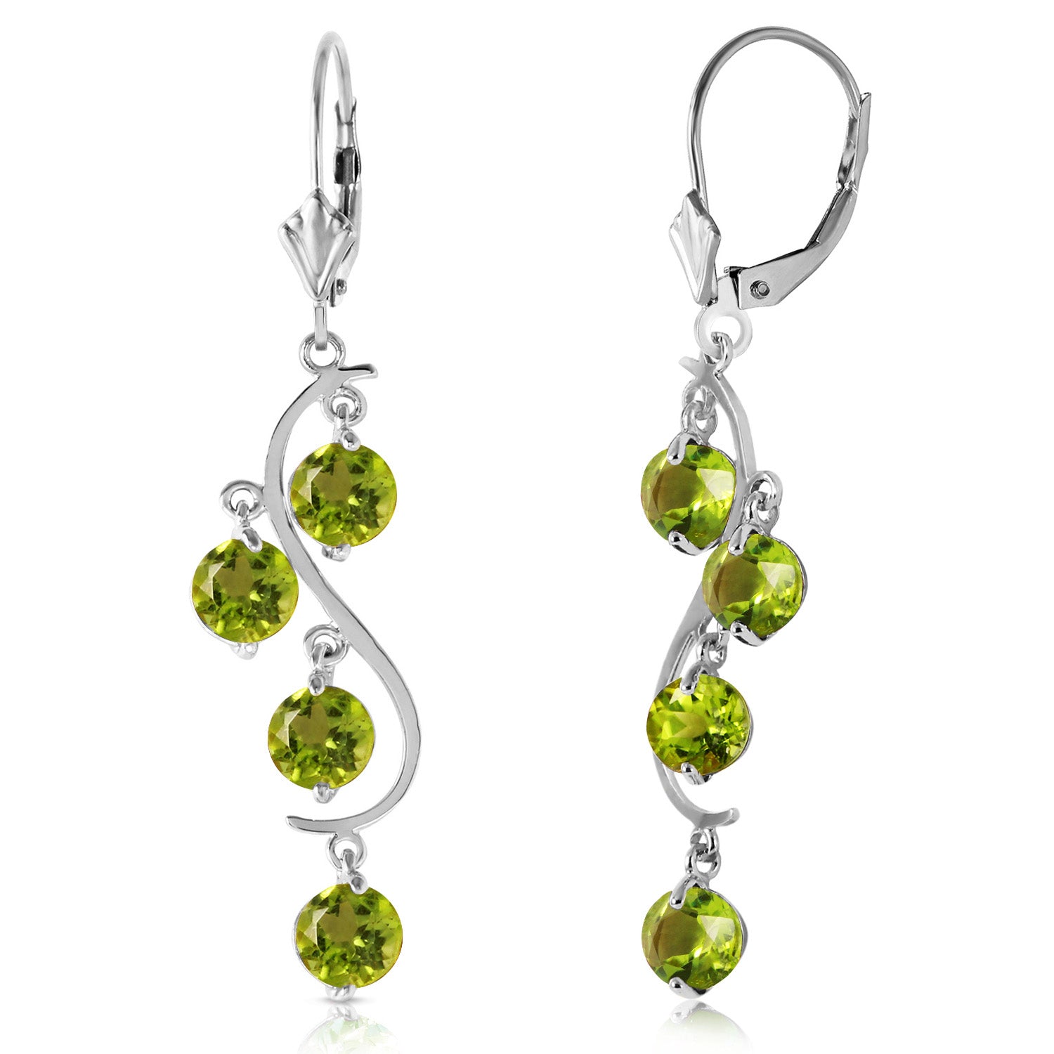 Radiant Drops Peridot Leverback Earrings