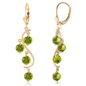 Radiant Drops Peridot Leverback Earrings
