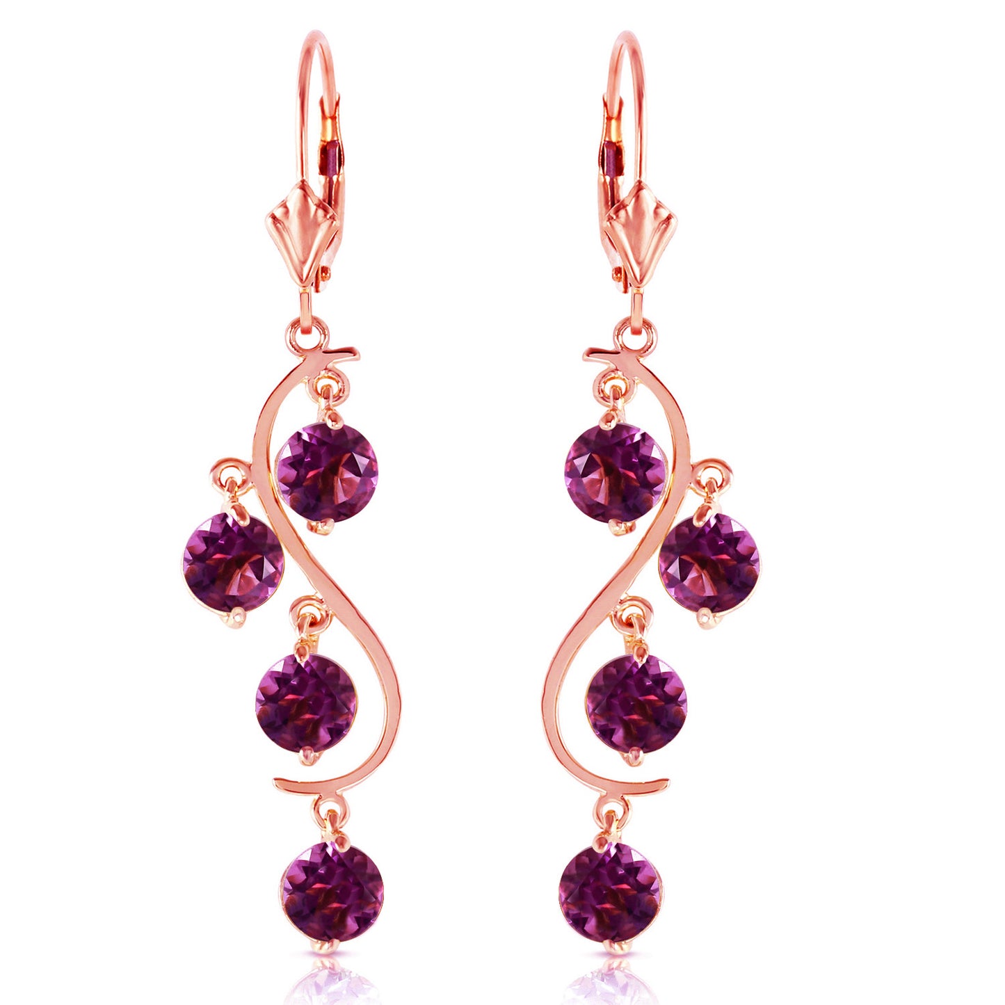 Whispering Tiers Amethyst Earrings
