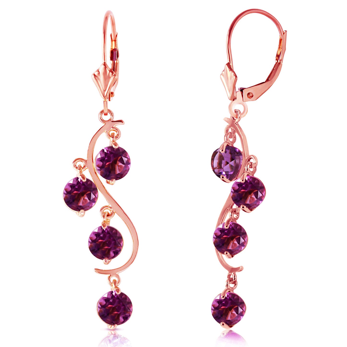 Whispering Tiers Amethyst Earrings