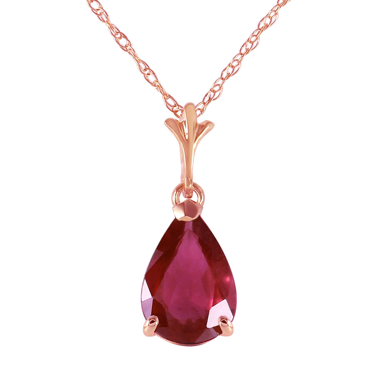 Gentle Droplet Ruby Necklace