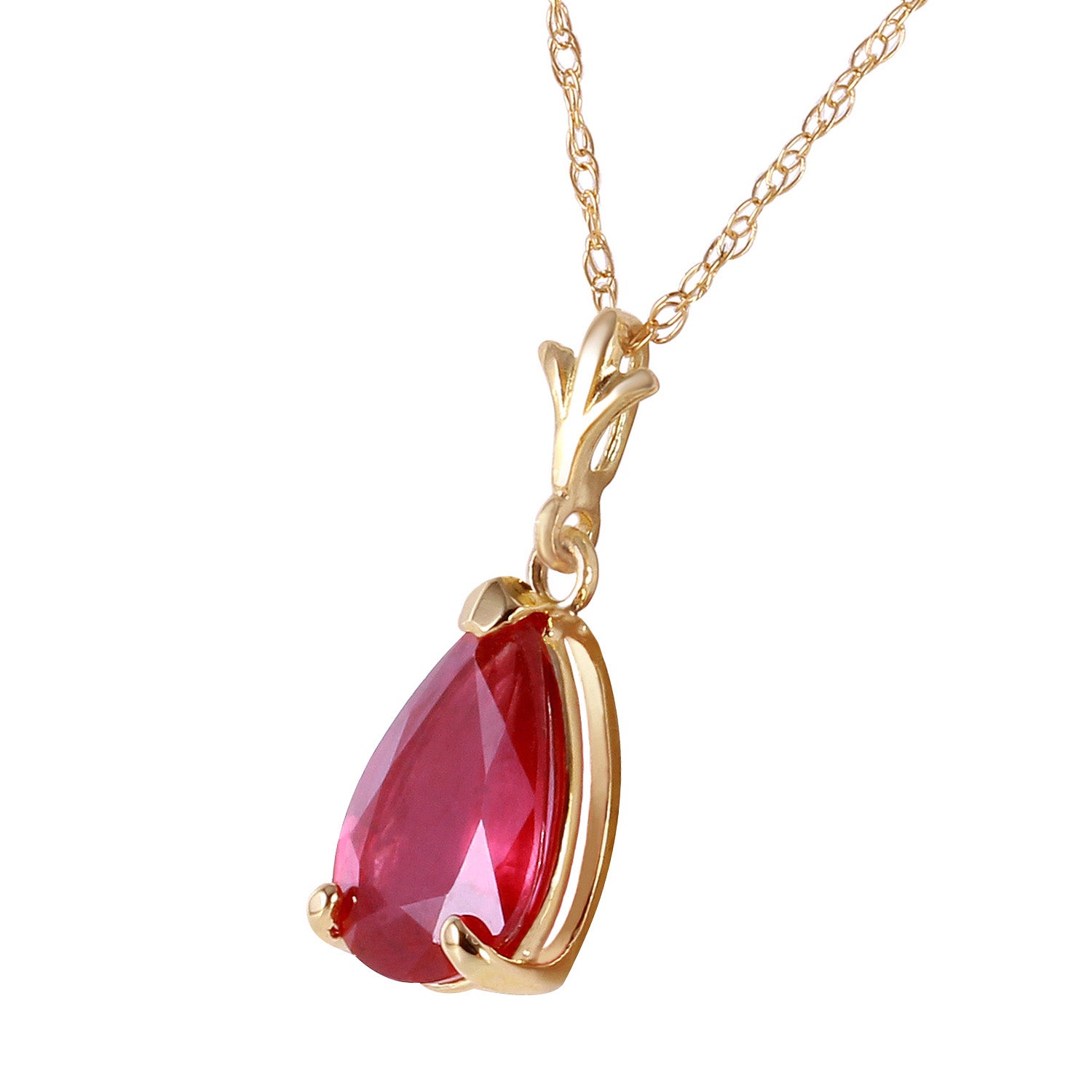 Gentle Droplet Ruby Necklace