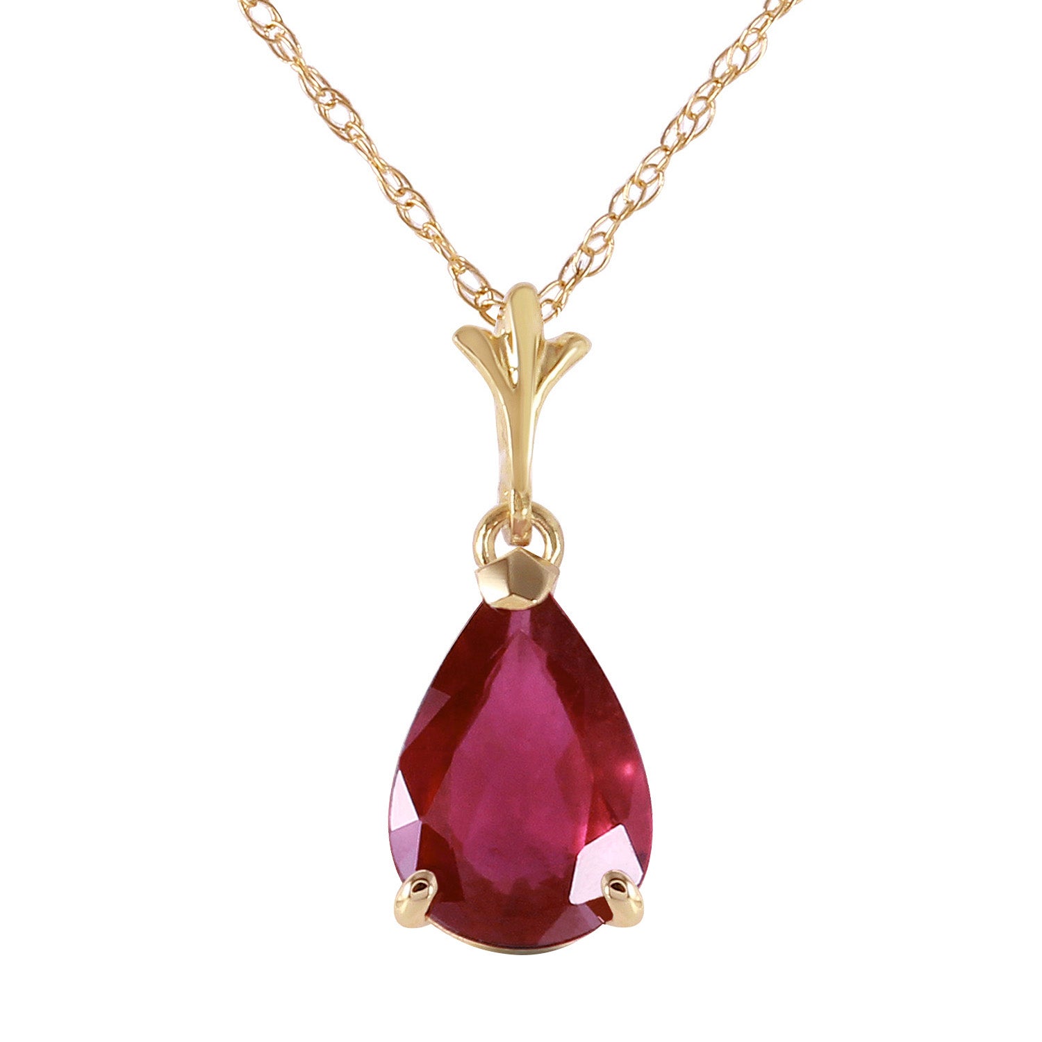 Gentle Droplet Ruby Necklace