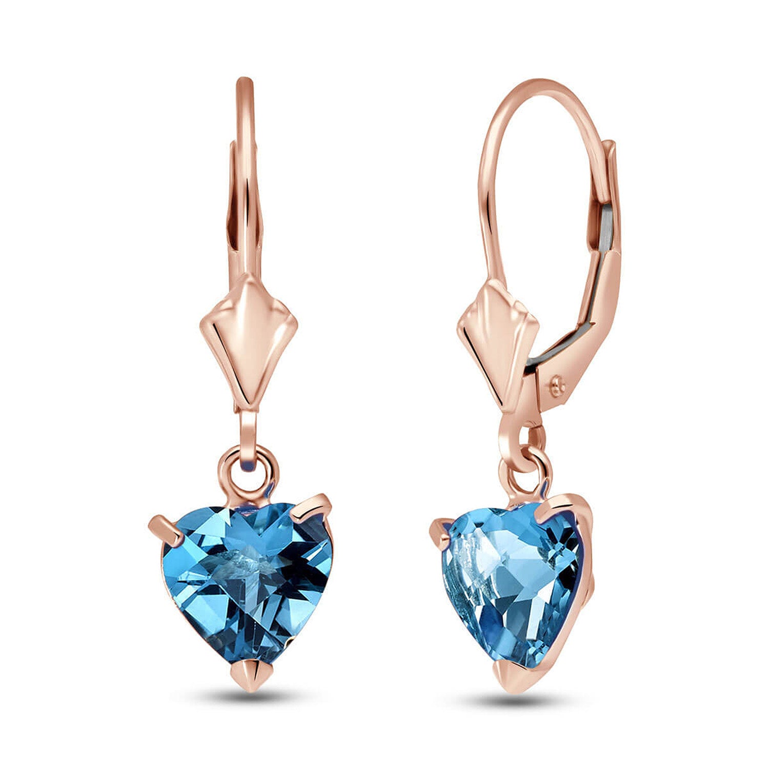 Eternal Love Blue Topaz Leverback Earrings
