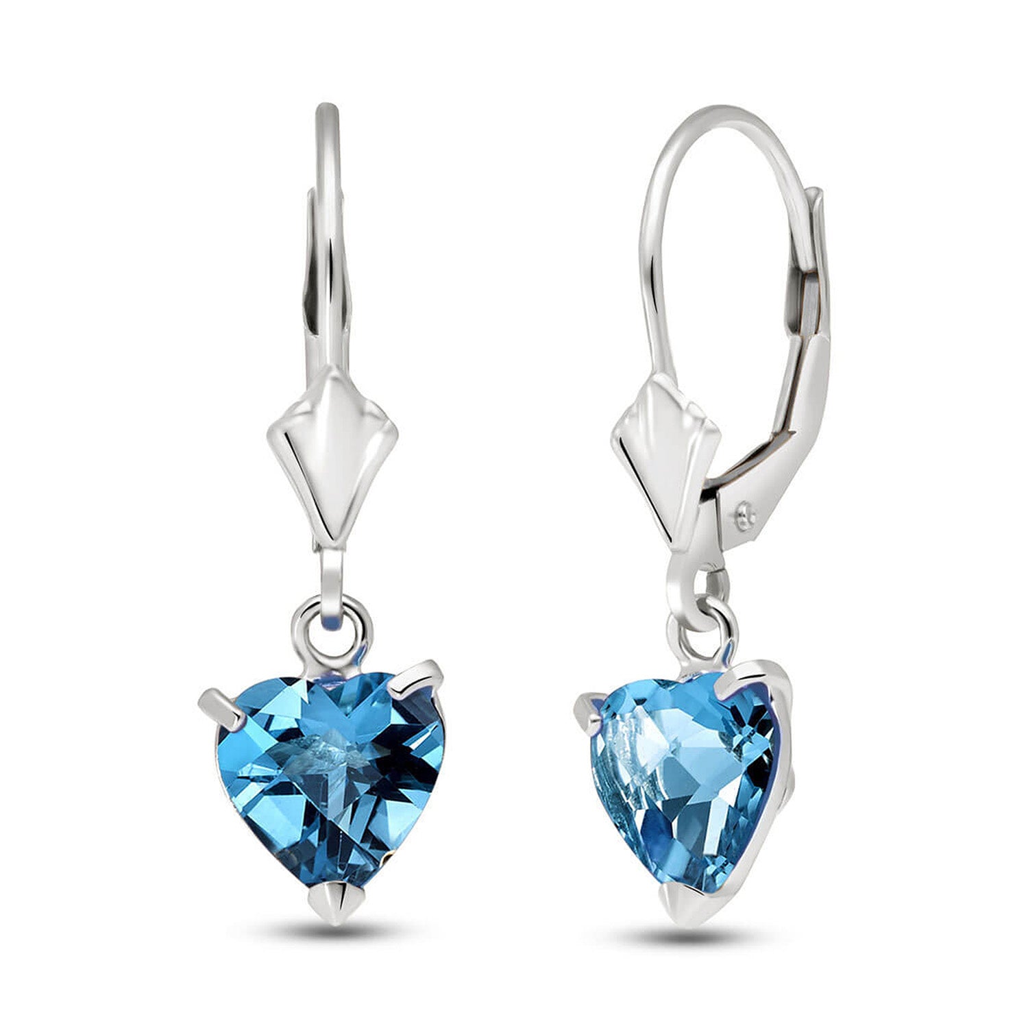 Eternal Love Blue Topaz Leverback Earrings
