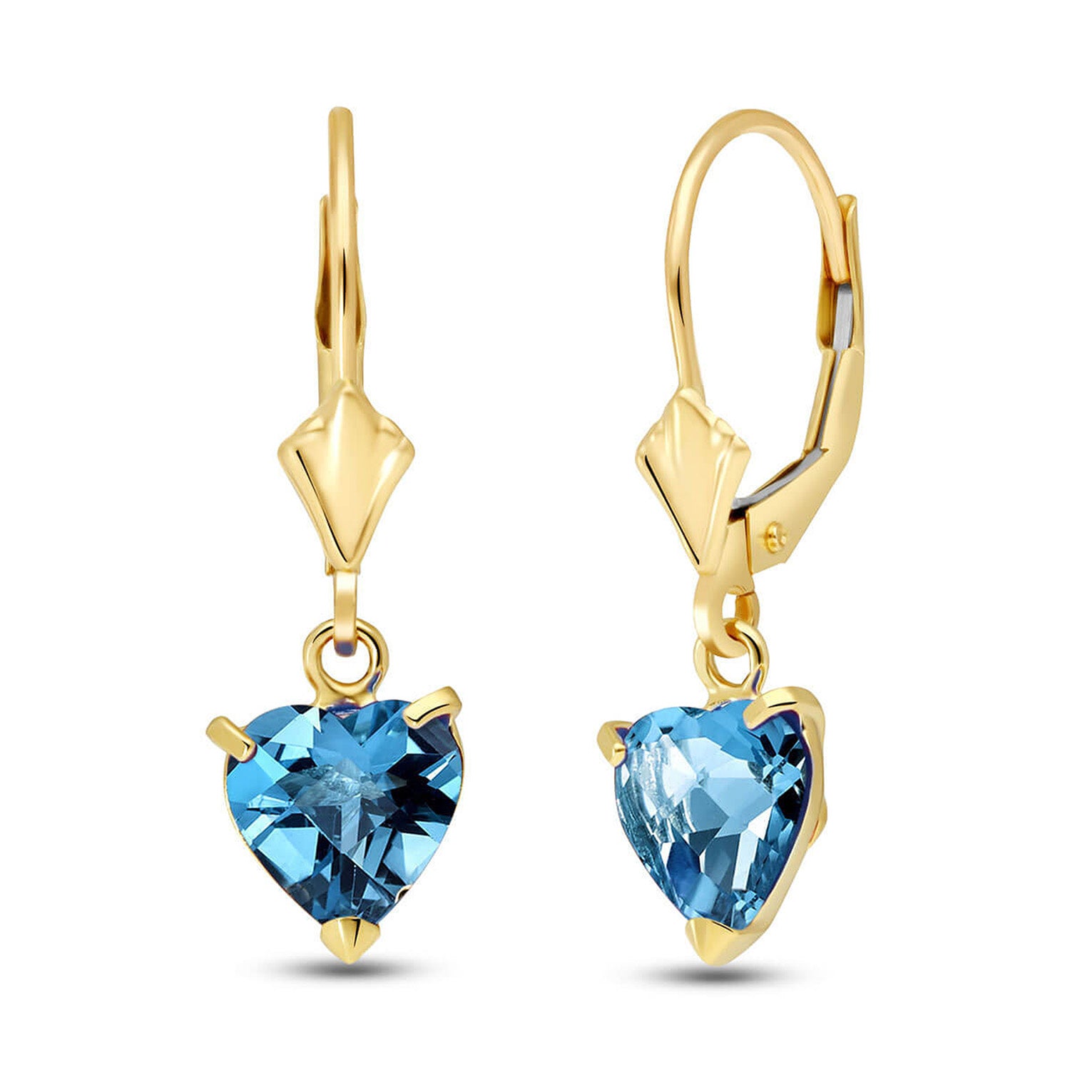 Eternal Love Blue Topaz Leverback Earrings