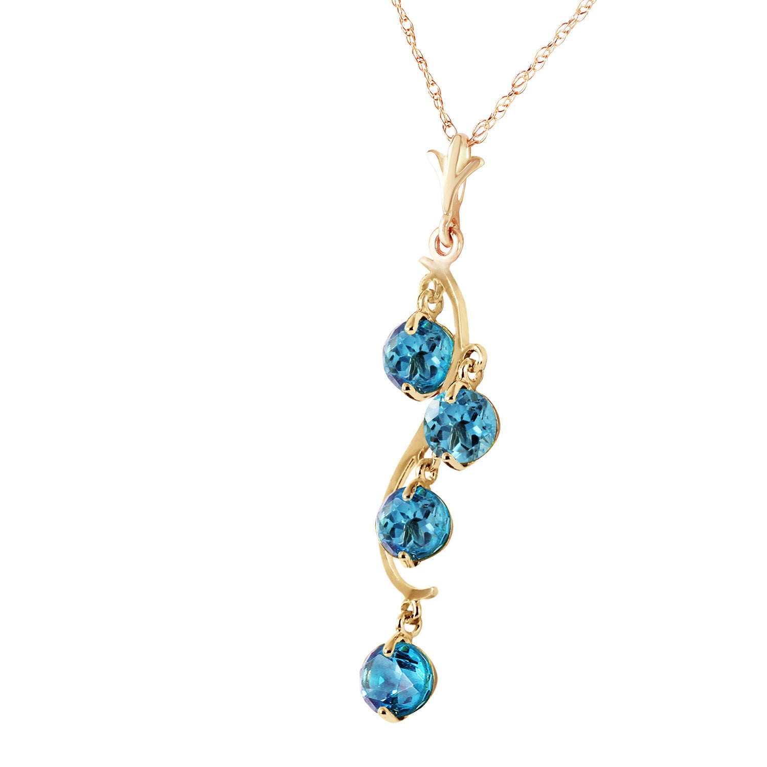Radiant Drops Blue Topaz Necklace