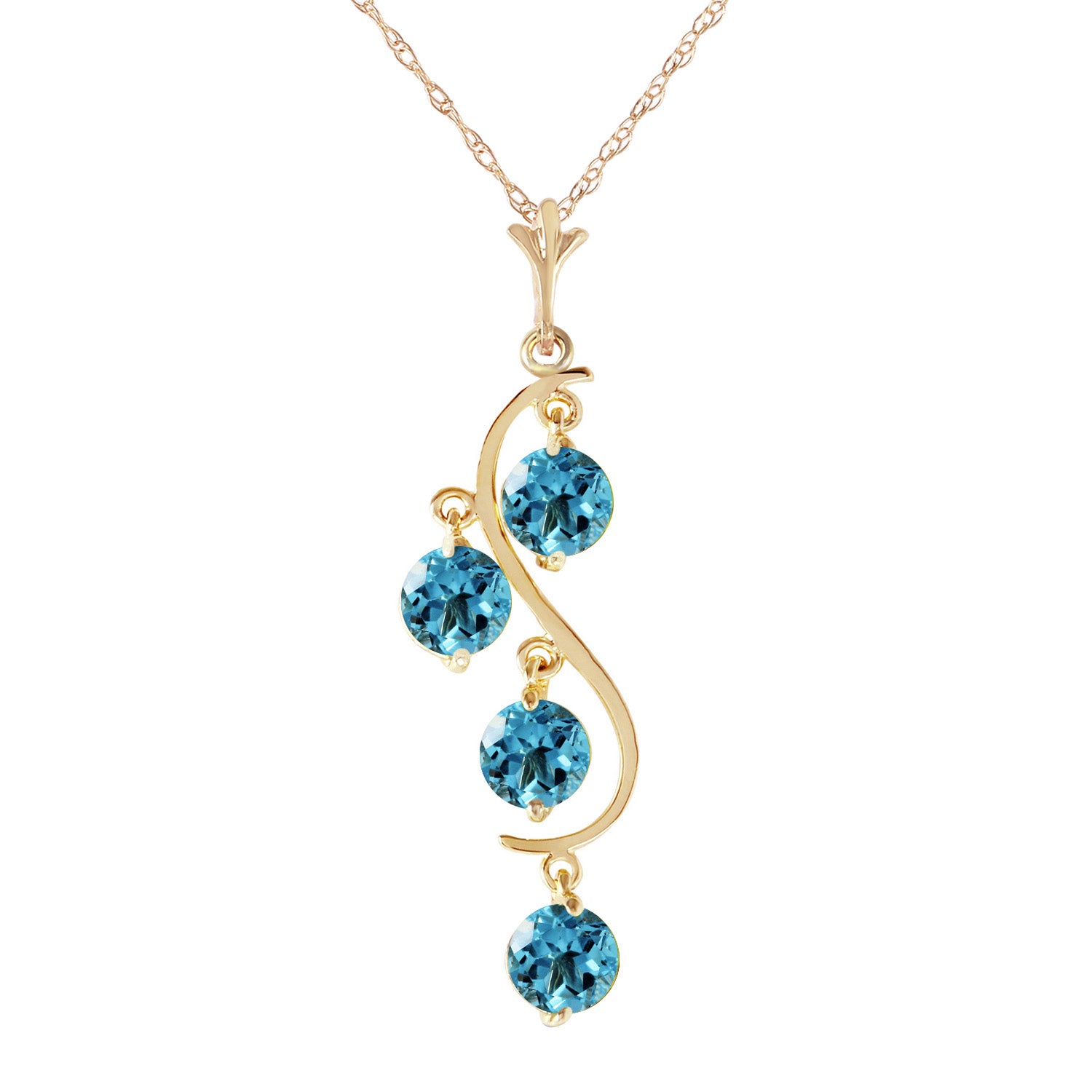 Radiant Drops Blue Topaz Necklace