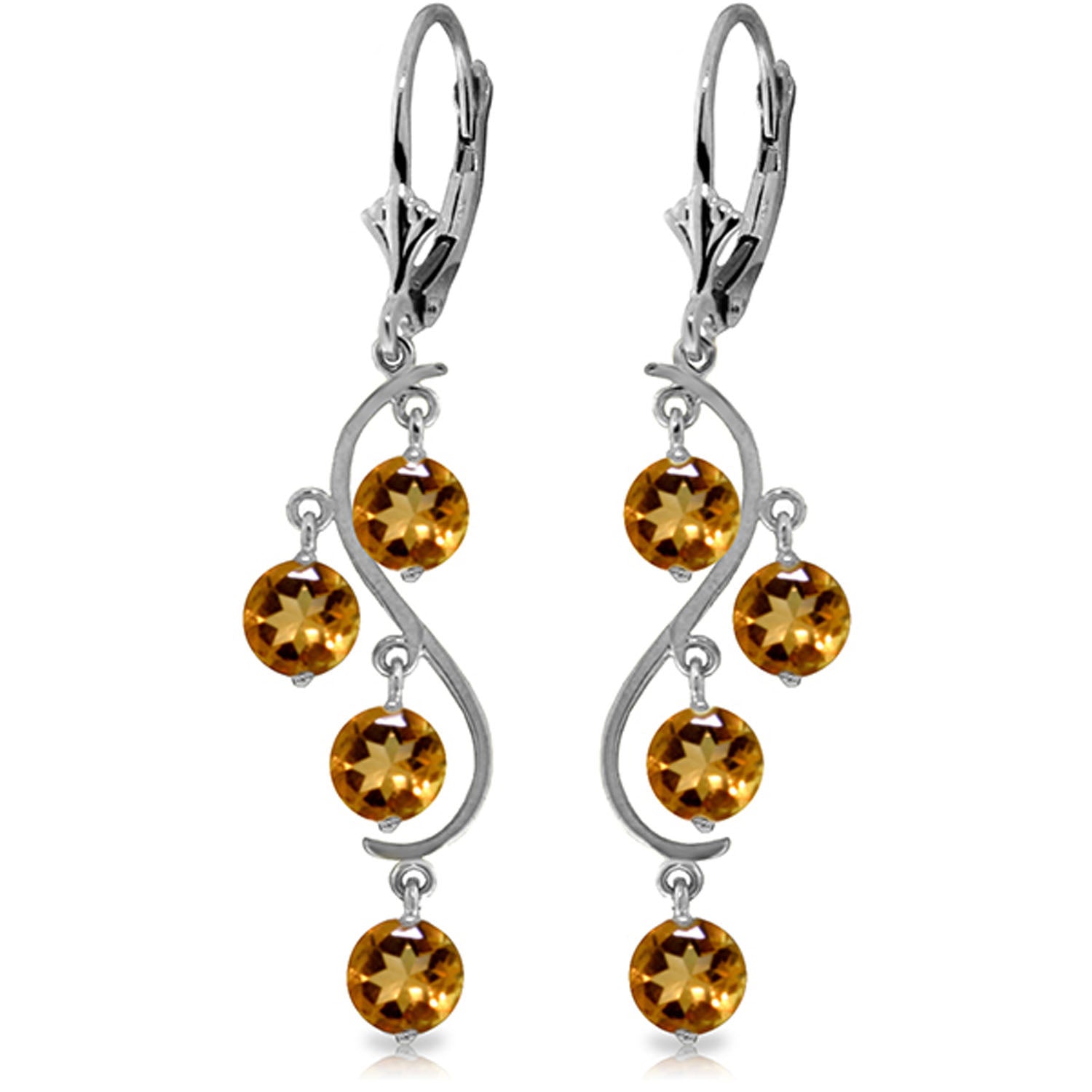 Radiant Drops Citrine Leverback Earrings