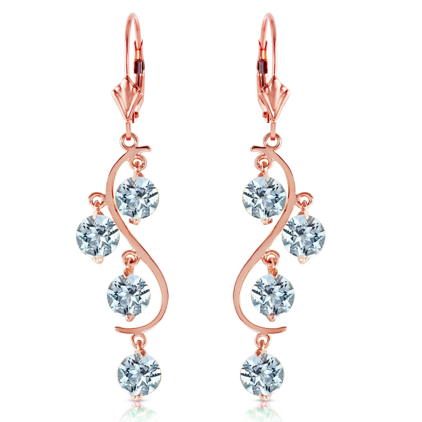 Radiant Drops Aquamarine Leverback Earrings